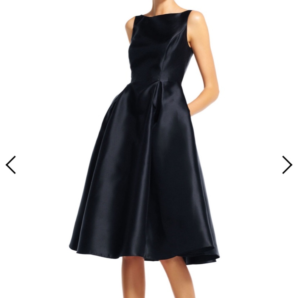 Adrianna Papell “Mikado” Tea Length Champagne Gown